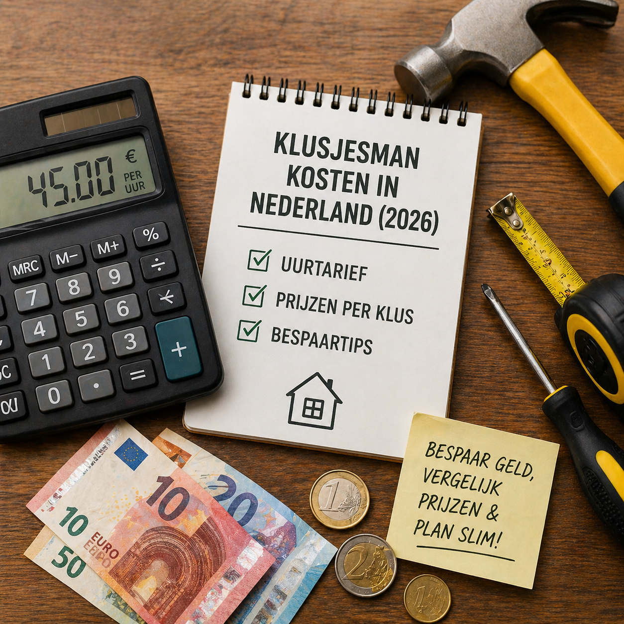 Klusjesman kosten in Nederland (2026) – Uurtarief, prijzen per klus & bespaartips